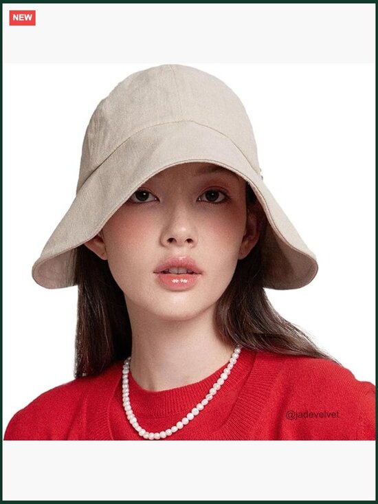 Linen Blend Victorian Bonnet Hat Sun Cap Foldable Summer Visor main image 4